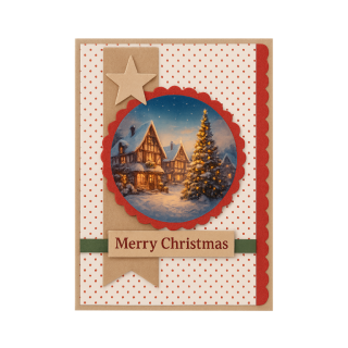 (BBSC10121)Scenery Push out - Berries Beauties - Magical Winter Village - Square