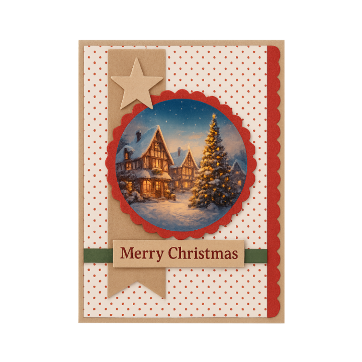 (BBSC10121)Scenery Push out - Berries Beauties - Magical Winter Village - Square