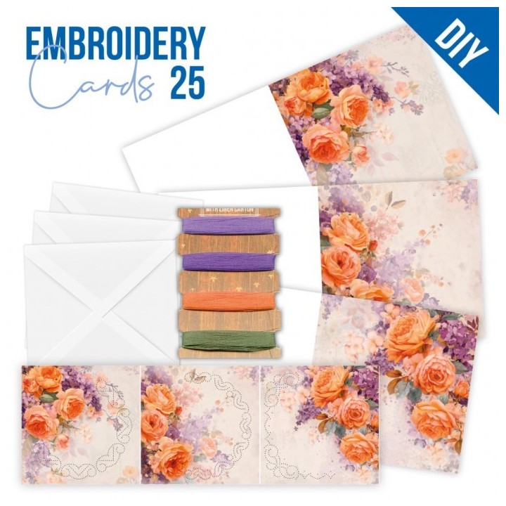 (STDOPP025)Stitch and Do Cards 25 - Berries Beauties - Orange Roses