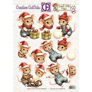 (CCO-027)3D Creative CutOuts Sweet Little Mice Christmas 03