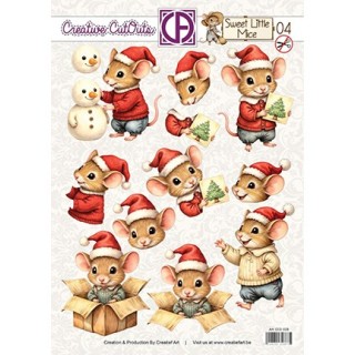(CCO-028)3D Creative CutOuts Sweet Little Mice Christmas 04