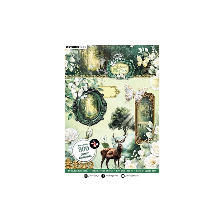 (SL-QM-DCPP402)Studio Light Die-cut Pad Paper Embellishments Quiet Morning nr. 402