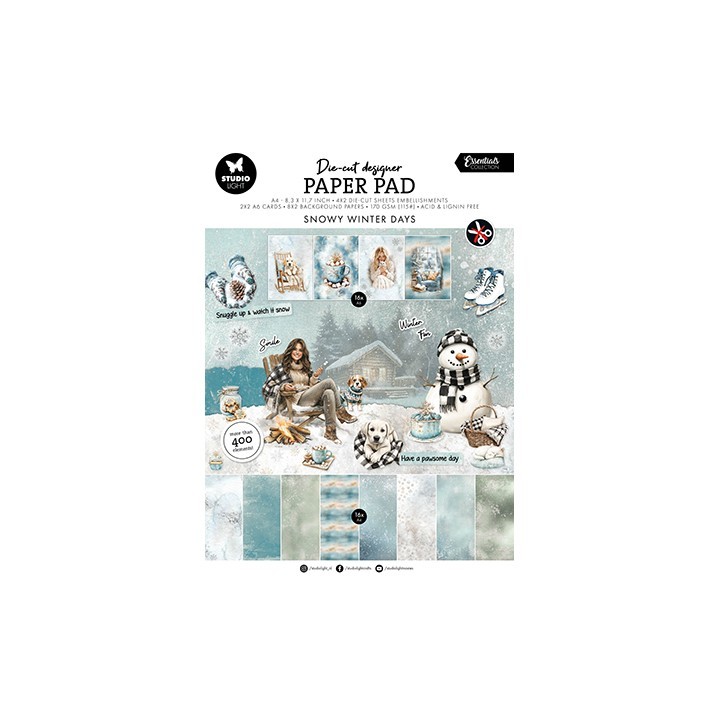 (SL-ES-DCPP388)Studio Light Die-cut Pad Paper Snowy Winter days Essentials nr. 388