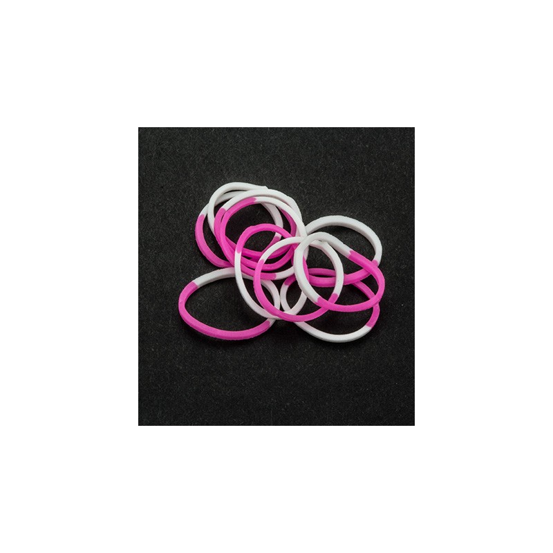 (6200/0830)Band It 600 rubberbands White/Pink
