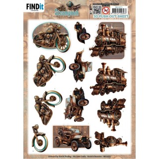 (SB11071)3D Pushout Sheet - Berries Beauties - Steampunk - Vehicles
