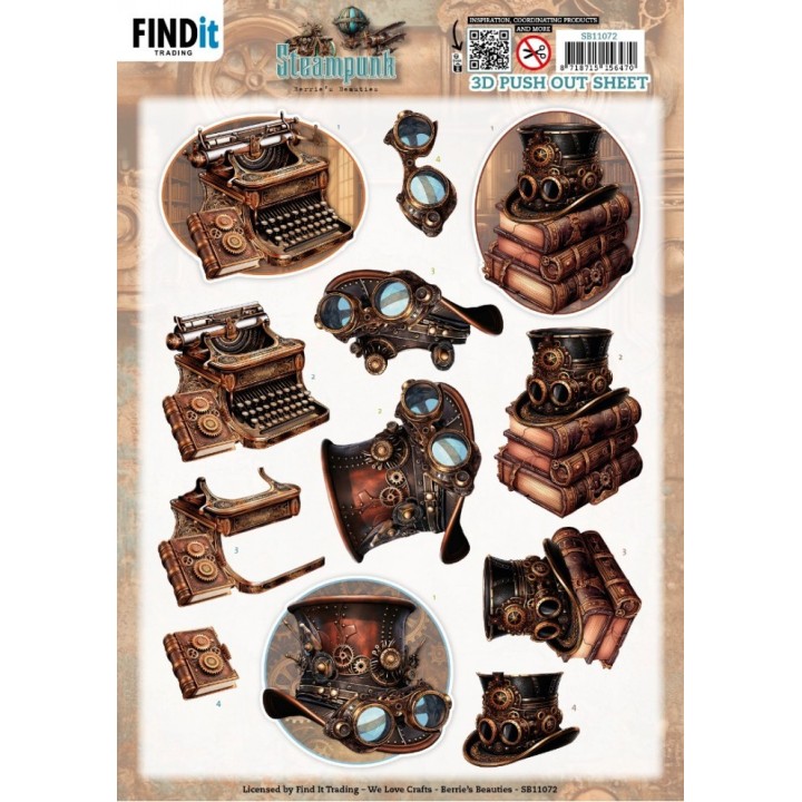(SB11072)3D Pushout Sheet - Berries Beauties - Steampunk - Objects