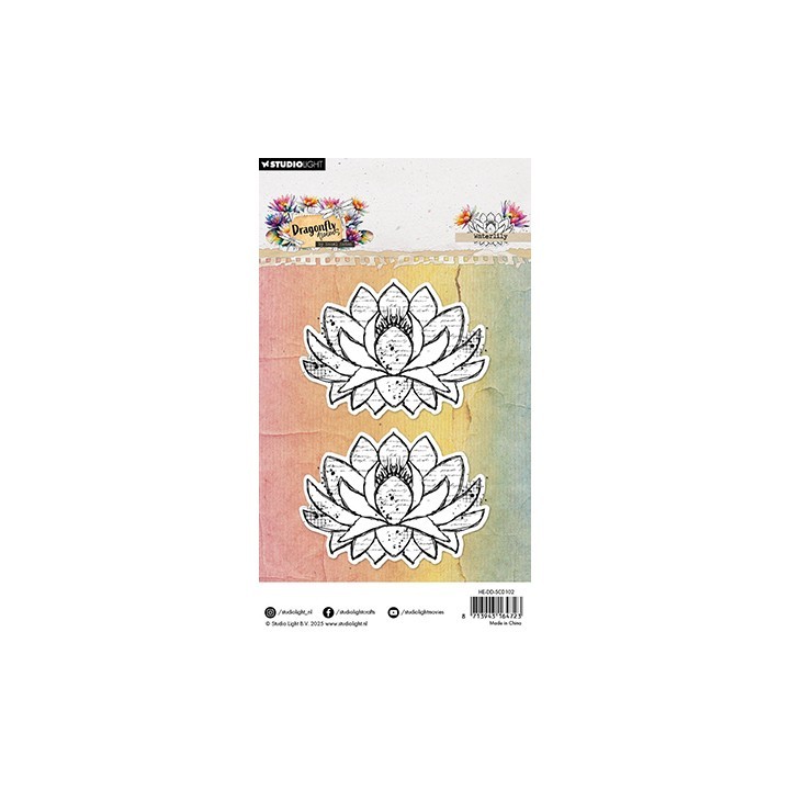 (HE-DD-SCD102)Studio Light Stamp & Cutting Die Waterlily Dragonfly Dreams nr. 102