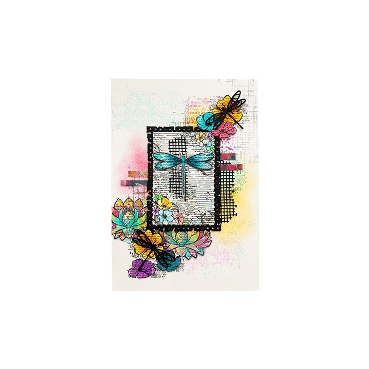 (HE-DD-SCD102)Studio Light Stamp & Cutting Die Waterlily Dragonfly Dreams nr. 102