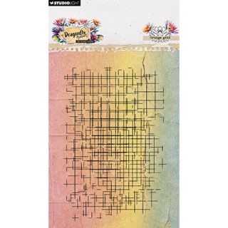(HE-DD-STAMP906)Studio light Stamp Grunge grid Dragonfly Dreams nr. 906