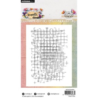 (HE-DD-STAMP906)Studio light Stamp Grunge grid Dragonfly Dreams nr. 906