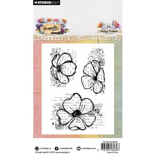 (HE-DD-STAMP908)Studio light Stamp Grungy flowers Dragonfly Dreams nr. 908