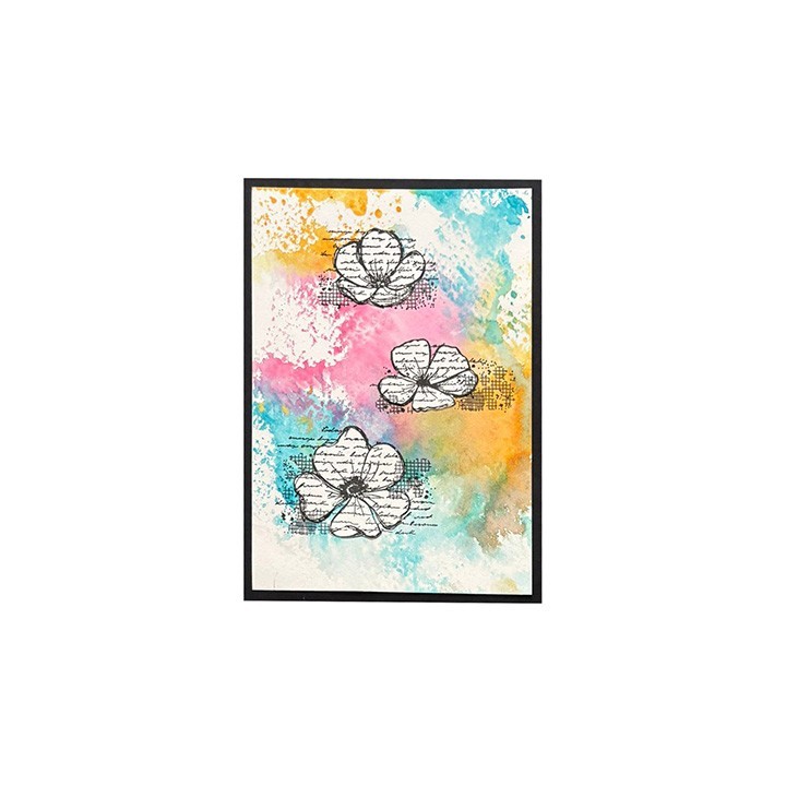 (HE-DD-STAMP908)Studio light Stamp Grungy flowers Dragonfly Dreams nr. 908