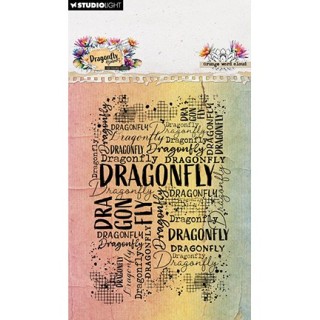 (HE-DD-STAMP909)Studio light Stamp Grunge word cloud Dragonfly Dreams nr. 909
