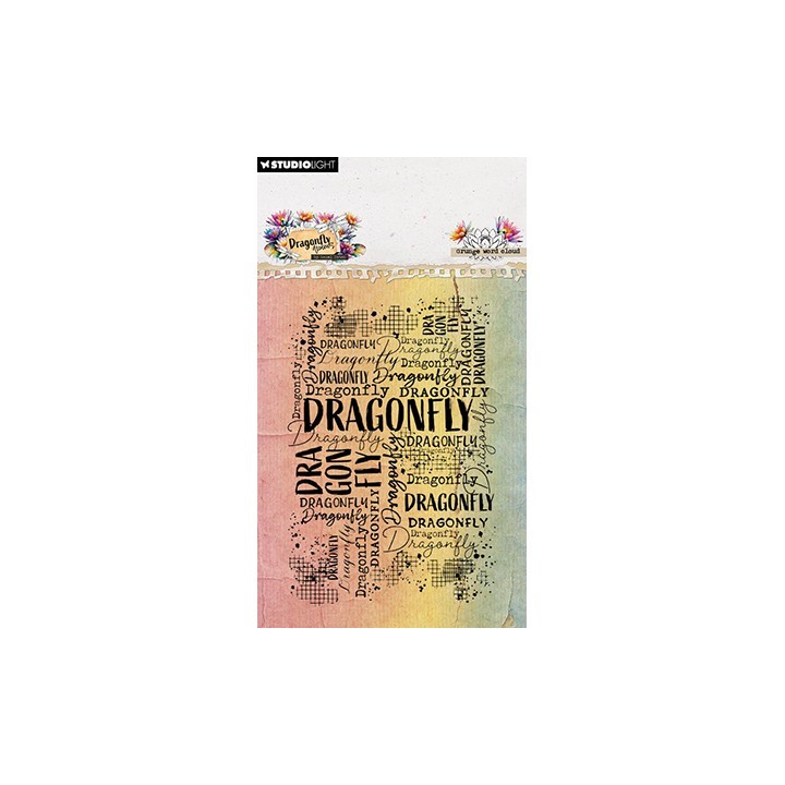 (HE-DD-STAMP909)Studio light Stamp Grunge word cloud Dragonfly Dreams nr. 909