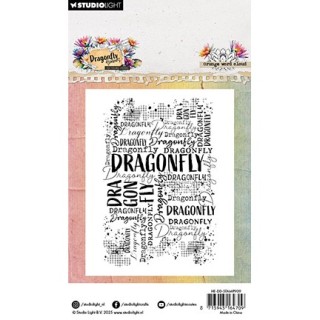 (HE-DD-STAMP909)Studio light Stamp Grunge word cloud Dragonfly Dreams nr. 909