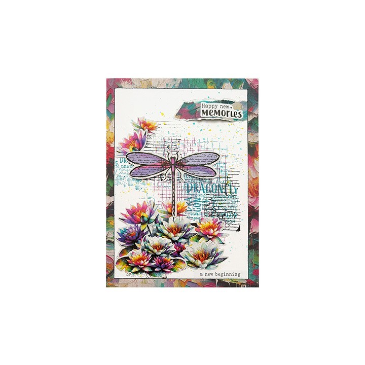 (HE-DD-STAMP909)Studio light Stamp Grunge word cloud Dragonfly Dreams nr. 909
