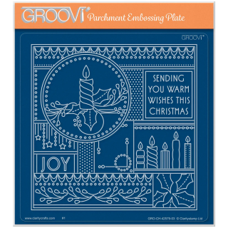 (GRO-CH-42579-03)Groovi Plate A5 Tina's Christmas Candle - Easy Layout