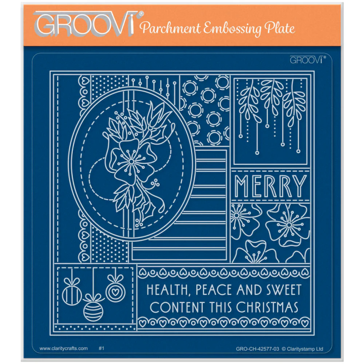 (GRO-CH-42577-03)Groovi Plate A5 Tina's Christmas Flower - Easy Layout