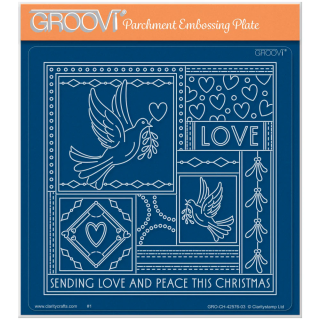 (GRO-CH-42576-03)Groovi Plate A5 Tina's Christmas Dove - Easy Layout