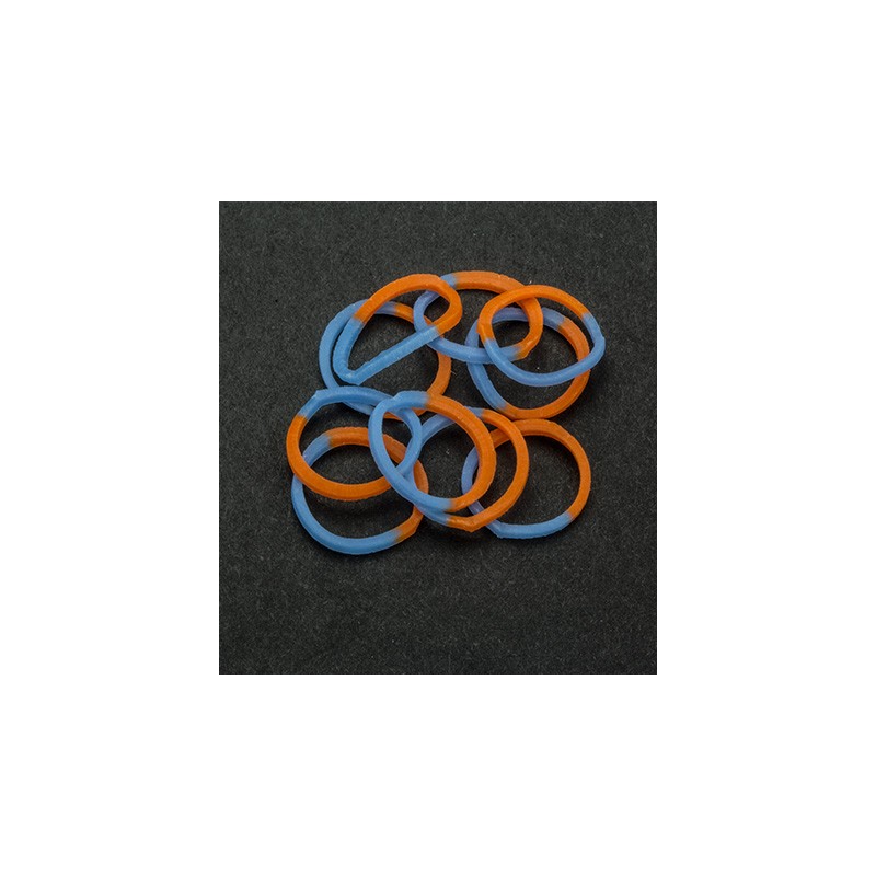 (6200/0837)Band It 600 rubberbands Blue/Orange
