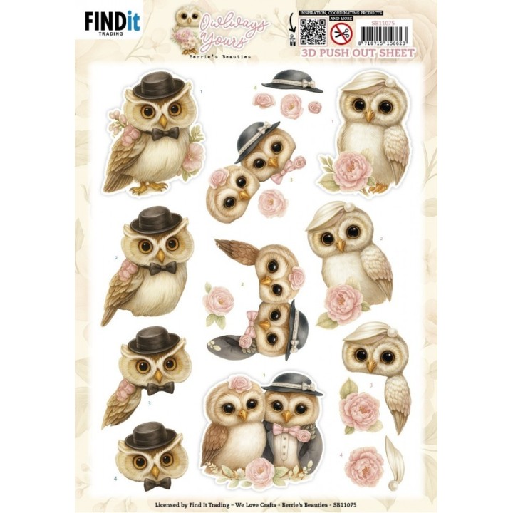 (SB11075)3D Pushout Sheet - Berries Beauties - Owlways Yours - Charm