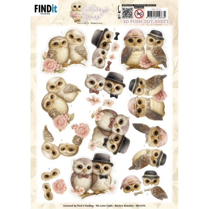 (SB11076)3D Pushout Sheet - Berries Beauties - Owlways Yours - Devotion