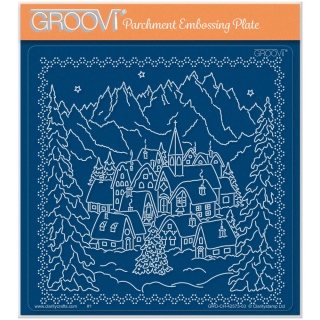 (GRO-CH-42573-03)Groovi Plate A5 Linda's Alpine Village - Enchanted Christmas