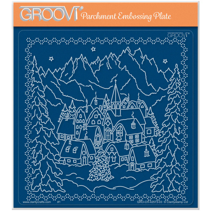 (GRO-CH-42573-03)Groovi Plate A5 Linda's Alpine Village - Enchanted Christmas