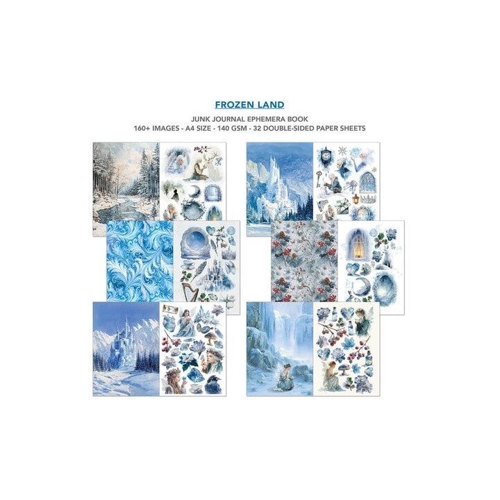 (CBB016)Ciao Bella Frozen Land A4 Junk Journal Ephemera Book (32pcs)