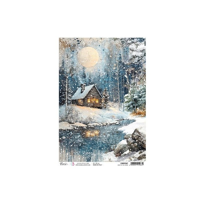 (CBRP567)CIAO BELLA Forest Tales A4 Rice Paper Night in the Wood (5pcs)