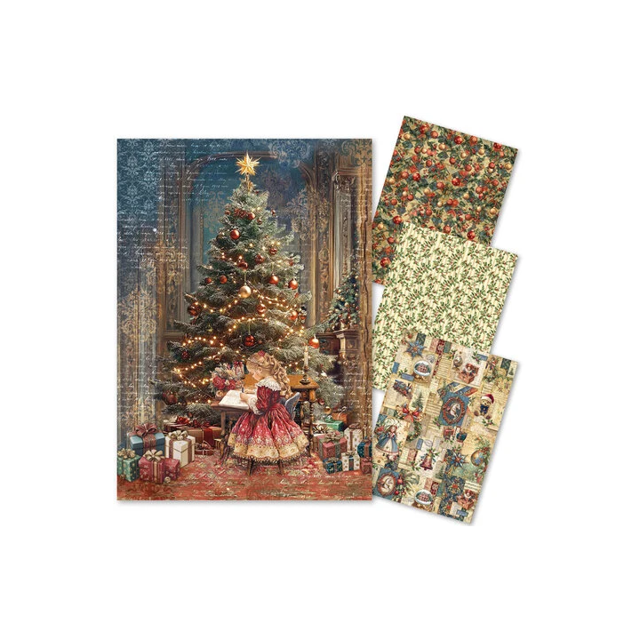 (CBRA005)CIAO BELLA Forest Tales A4 Rice Paper Night in the Wood (5pcs)