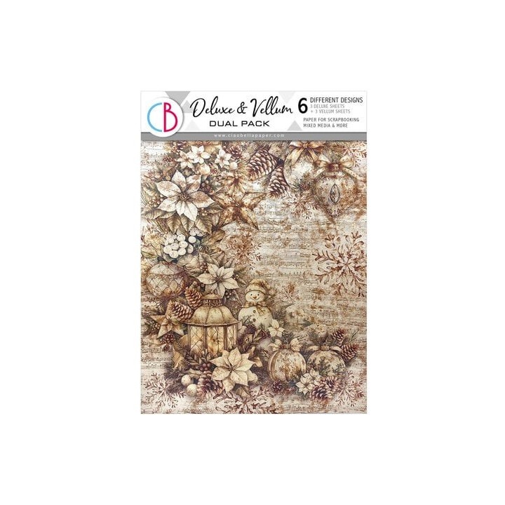 (CBX001)CIAO BELLA Winter Season A4 Deluxe Paper Pearl Copper & Vellum Dual Pack Mixed (6pcs)