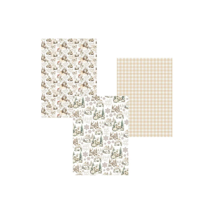 (CBX001)CIAO BELLA Winter Season A4 Deluxe Paper Pearl Copper & Vellum Dual Pack Mixed (6pcs)