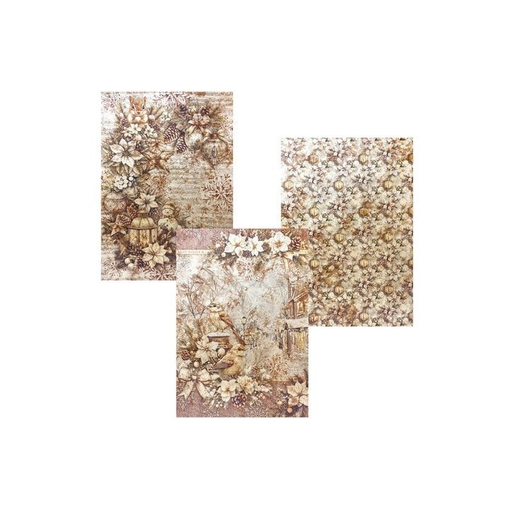 (CBX001)CIAO BELLA Winter Season A4 Deluxe Paper Pearl Copper & Vellum Dual Pack Mixed (6pcs)