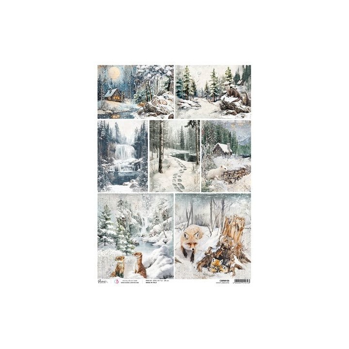 (CBRM150)CIAO BELLA Forest Tales A3 Rice Paper Winter Landscapes (3pcs)