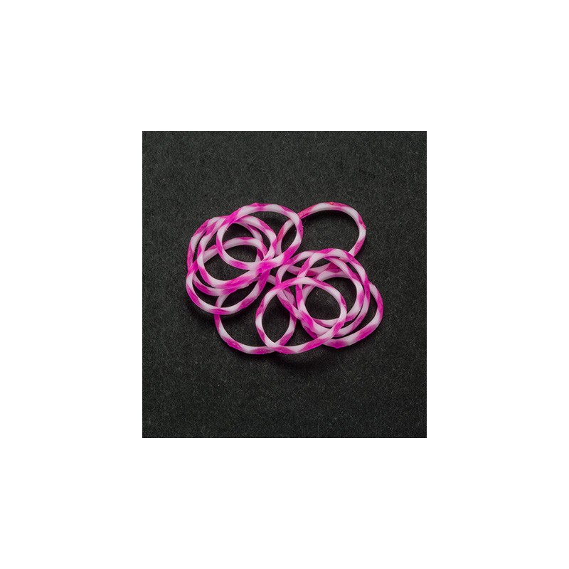 (6200/0864)Band It 600 rubberbands SNOW-White/Pink