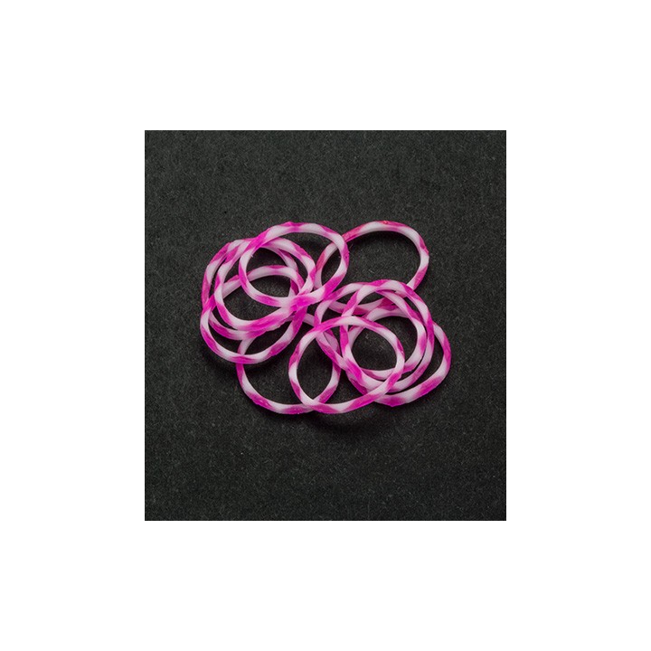 (6200/0864)Band It 600 rubberbands SNOW-White/Pink