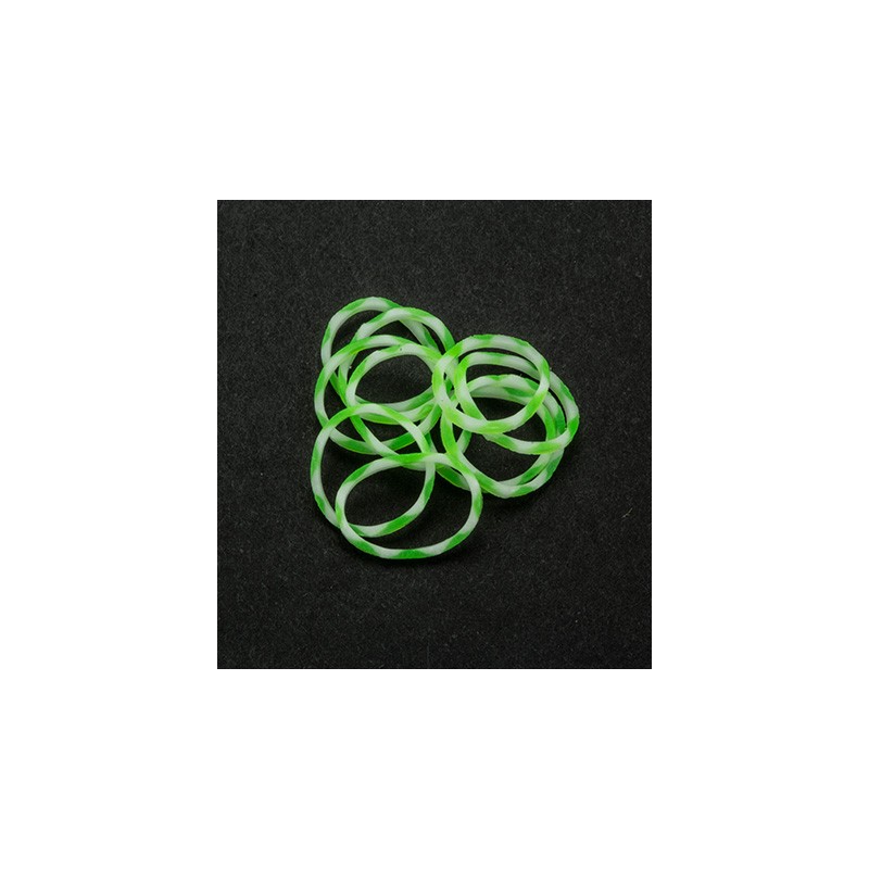 (6200/0865)Band It 600 rubberbands SNOW-White/Green