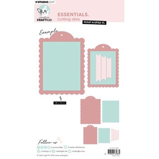 (CCL-ES-CD1069)Studio Light Cutting Die Ticket scallop XL Essentials nr. 1069