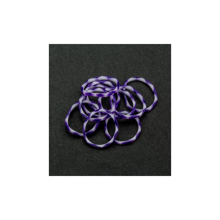 (6200/0866)Band It 600 rubberbands SNOW-White/Purple