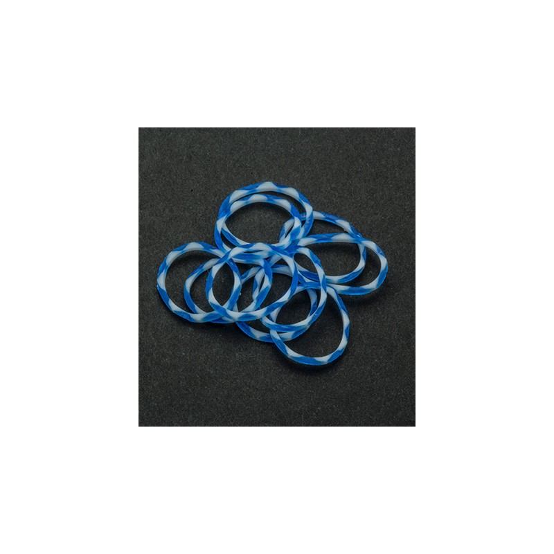(6200/0868)Band It 600 rubberbands SNOW-White/Blue