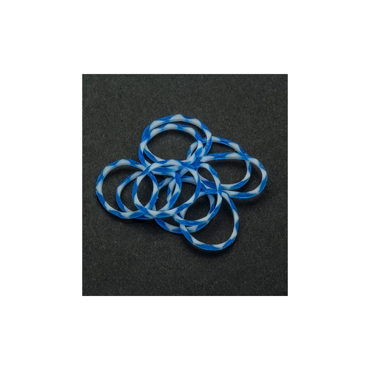 (6200/0868)Band It 600 rubberbands SNOW-White/Blue
