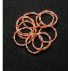 (6200/0869)Band It 600 rubberbands SNOW-White/Orange