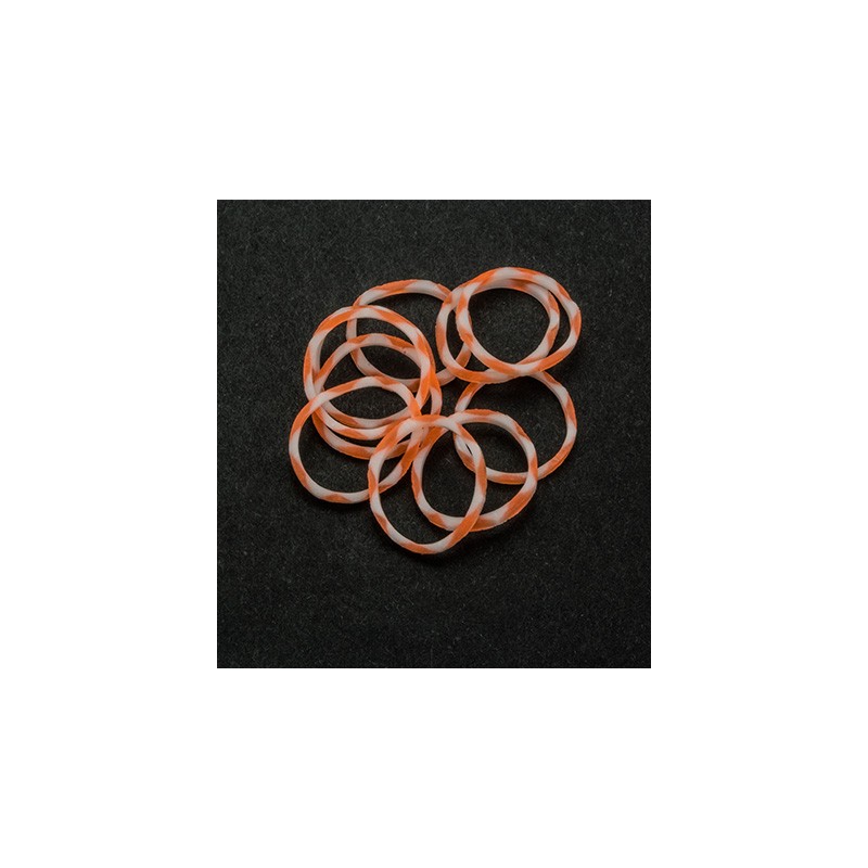 (6200/0869)Band It 600 rubberbands SNOW-White/Orange