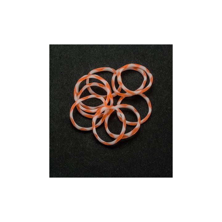 (6200/0869)Band It 600 rubberbands SNOW-White/Orange