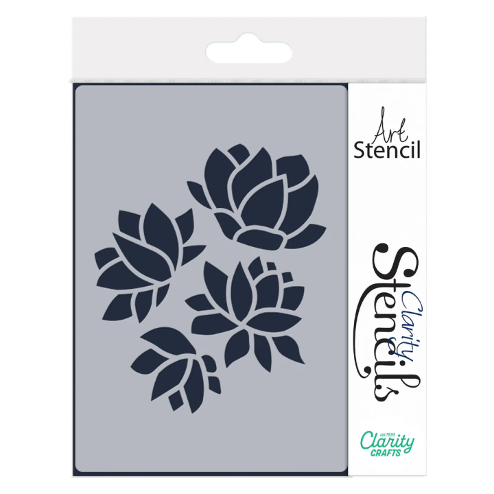 (STE-FL-01101-A5)Claritystamp Barbara's Big Blooms - Silhouette Flowers A5