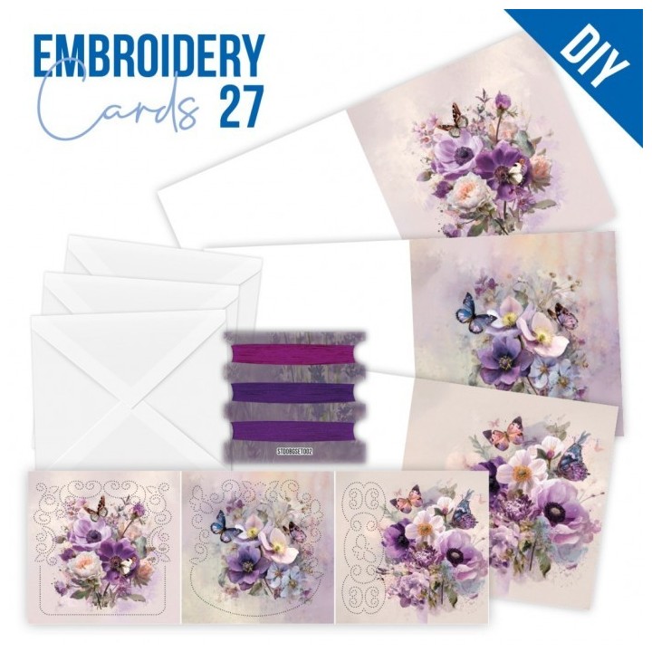 (STDOPP027)Stitch and Do Cards 27 - Berries Beauties - Purple Flowers