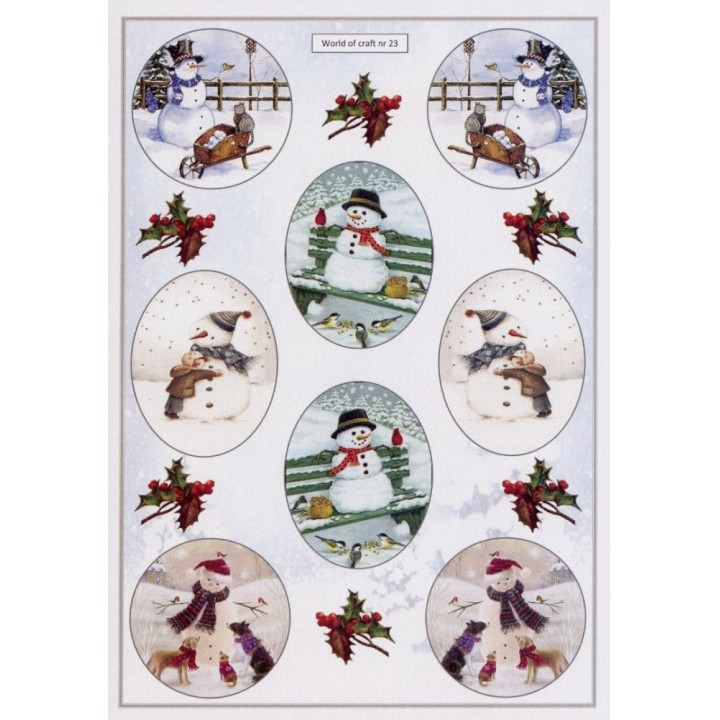 (WOC10023)Cutting Sheet - WOC - nr 23 - Snowmen
