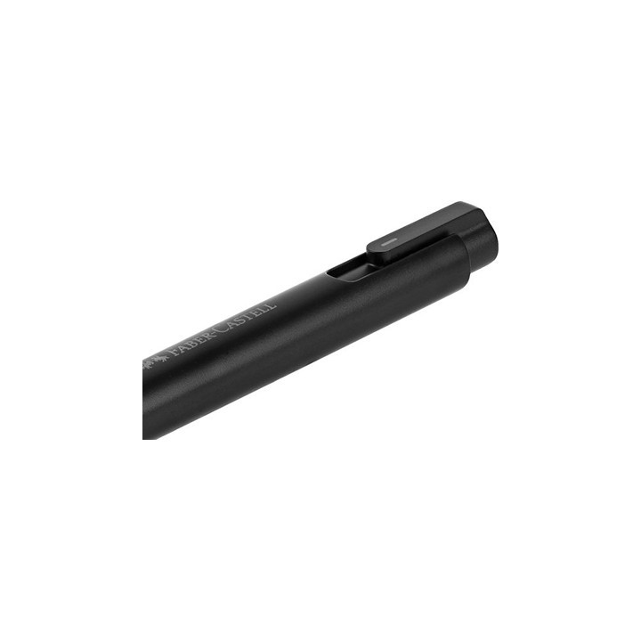 (185610)Faber Castell Gumpen FC black with push button, including spare eraser