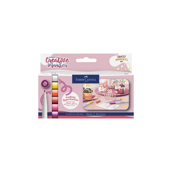 (160602)Faber Castell Marker creatief FC Goldfaber 1.5 Sweet Moments, set a 6 stuks